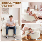 Korser Bean Bag Chair for Adults and Kids, Small Comfy Beanbag Lounge Floor Sofa Reading Chair with Armrests, Mini Cloud Sofa for Living Room, Bedroom and Game Rooms, Plush Chair with Memory Foam