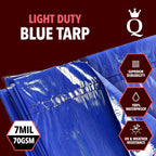 QUEEN OF TARPS | 10x12 Light Duty Tarp Waterproof, 70 GSM is 7 MIL, UV/Tear Resistant Tarp, Camping, Outdoor Furniture, Car, Tents, Painting, Firewood Protection | 10x12, Light Duty