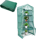 Sfcddtlg 4 Tier Greenhouse Replacement Cover, 63" x 27.2" x 19.3" PE Plant Greenhouse Cover with Roll-Up Zipper Door for Indoor Outdoor Gardening Plants Cold Frost Wind Rain Proof (Frame NOT Included)