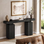 Tribesigns 63-Inch Long Console Table, Farmhouse Entryway Table Behind Couch, Wooden Foyer Stand Entry Station, Modern Hallway Accent Furniture for Living Room Decor, Entrance, Black