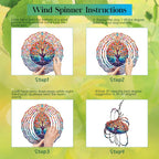 TIANCENTRAL H Tree of Life Wind Spinner,Tree of Life Wind Spinners 3D Frosted Hanging for Yard, Unique Gift Wind Spinner,3D Hanging Wind Sculptures for Garden Outdoor