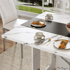St.Mandyu 71 Inch Rectangle Dining Table for 4-8 People, Long Kitchen Dinner Table with Waterproof Tabletop and Adjustable Leg for Kitchen, Dining Room, White