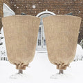 Riare 2 Packs 45 × 70 Inch Burlap Winter Plant Cover Bags with Drawstring- Reusable Large Burlap Sack Plant Frost Protector, Plant Frost Cloth Cold Tree Freeze Blanket for Outdoor Plants Shrubs Fruit
