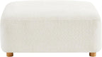Modern Sherpa Boucle Ottoman, Comfy Modular Cloud Couch Ottoman, Apartment, Cream White
