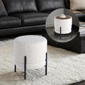 Get Set Style Multifunctional Ottoman with Side Table, Soft Round Footrest Stool,Vanity Stool with Metal Legs, Modern Decorative Furniture Vanity Chair for Makeup Room, Bedroom, Living Room