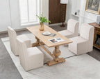 Upholstered Dining Chairs Set of 4, Modern Linen Fabric Dining Room Chairs with Mid Backrest and Padded Seat Cushion, Accent Armless Kitchen Side Chairs for Dining Room, Living Room, Reading Room