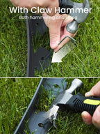 GROWNEER 150FT Landscape Edging Flexible 4 inch Tall Garden Border with 130pcs Galvanized Steel Anchoring Spikes and Hammer Lawn Edging Kit for Flower Bed, Pathway, Landscaping Project, Black