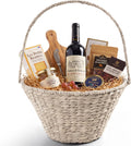 Best Choice Products Woven Large Gift Basket For DIY Halloween Boo Baskets, Holiday Gifts & Celebrations, Storage Wicker Basket w/Collapsible Handle, Tapered, Hyacinth, Basket Only, 20In - White