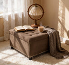 30 inch Large Square Storage Footstool Coffee Table with, Ample Space - Perfect for Living Room Storage