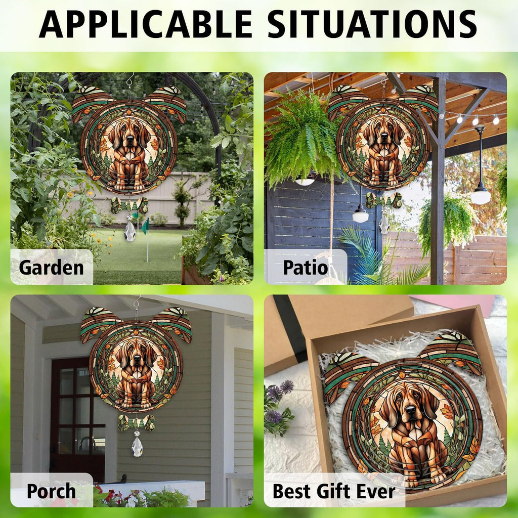 Bloodhound Dog Ears Wind Spinner, Bloodhound Wind Spinner Hanging for Yard and Garden V02