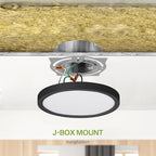 ASD LED 5" Round Flush Mount Ceiling Light Fixture, Low Profile Surface Lighting | 5CCT, Dimmable, Ultra-Thin, ETL Listed | 10W 700LM 2700-6000K 120V | Kitchen, Bedroom, Hallway Lamp | Black, 6 Pack