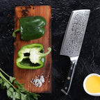 Professional Nakiri Knife 7 Inch - Classic Damascus pattern Japanese VG-10 Steel Chef Knives