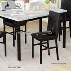 Hooseng Dining Table Set for 4 Faux Marble Kitchen Table and Chairs Set of 4,5 Piece with PU Leather Upholstered Dinner Chairs for Compact Dining Room,Small Space,Black