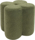 Pouf Ottoman, Flower Footrest Vanity Stool, 14.96"x15.74" Footstool Ottomans, Decorative Floor Poufs Foot Rest for Couch Bedroom Living Room Makeup Room Entryway (Green)