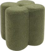 Pouf Ottoman, Flower Footrest Vanity Stool, 14.96"x15.74" Footstool Ottomans, Decorative Floor Poufs Foot Rest for Couch Bedroom Living Room Makeup Room Entryway (Green)