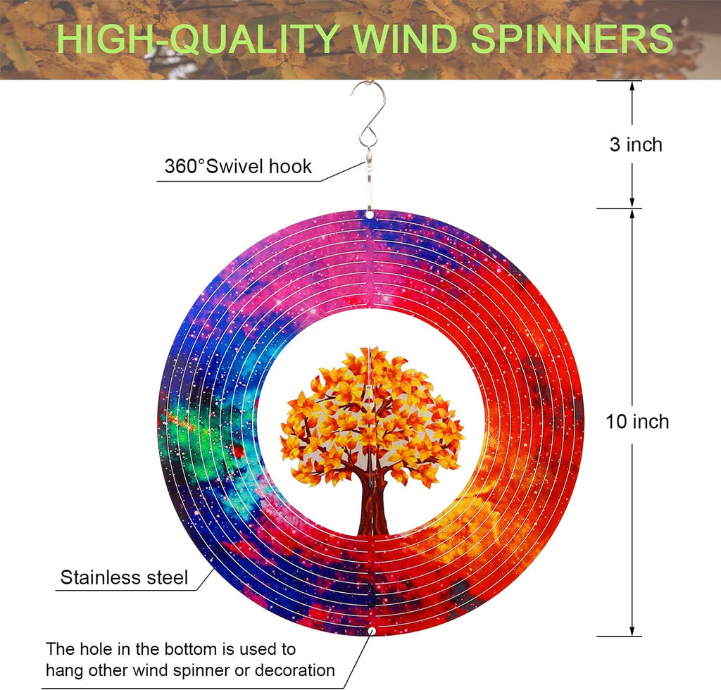 Spring Song Tree of Life 3D Kinetic Wind Spinner for Yard and Garden Stainless Steel Spinner Indoor and Outdoor Hanging Decor Crafts Ornaments Kinetic Art Spinner Hanging Wind Spinners Decor Gifts