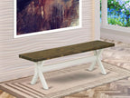 East West Furniture XB076 X-Style Mid Century Modern Dining Bench with Solid Wood Seat, 60x15x18 Inch, Multi-Color