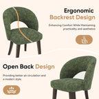 Dining Chairs Set of 4, Mid Century Modern Dining Chairs with Solid Wood Legs, Curved Back Kitchen Chair Farmhouse Side Upholstered Chairs for Kitchen Dining Room, Green