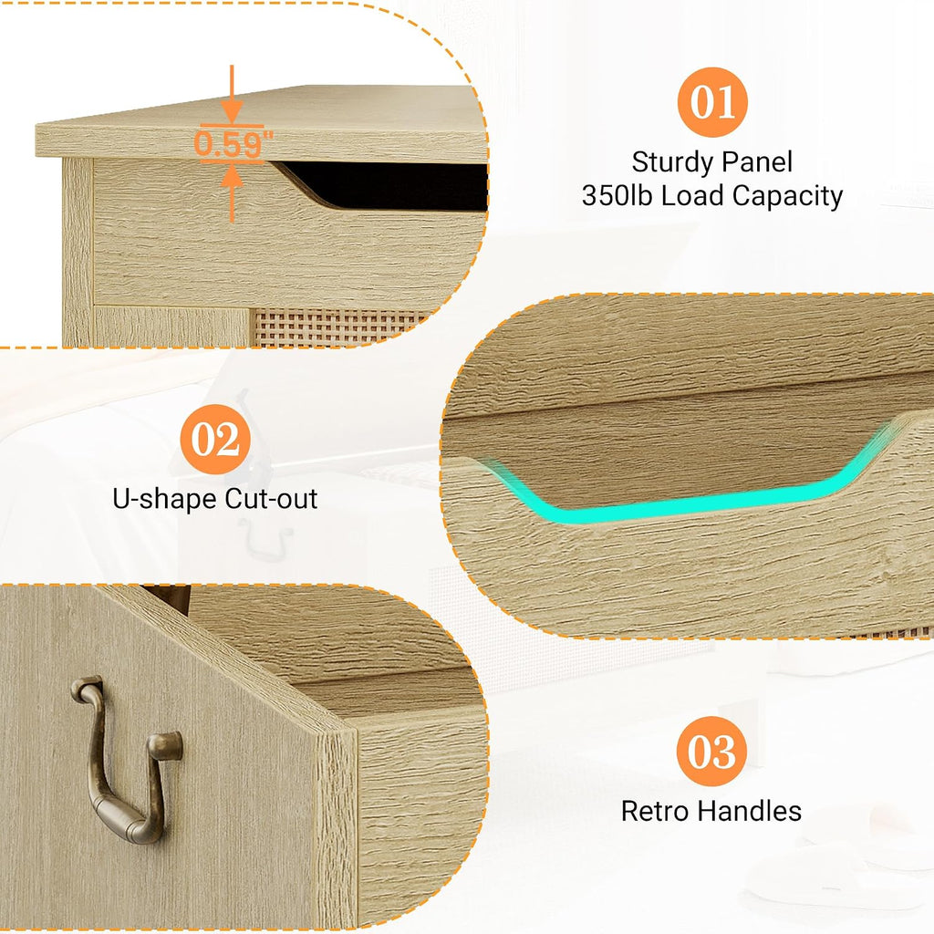 IDEALHOSUE 30” Storage Chest, Wooden Storage Bench with Safety Hinge, Retro Blanket Storage Trunk for Entryway, Living Room, Supports 350 lb, Light Oak