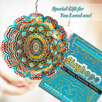 Mandala Wind Spinner - Lucky Star Design | 12-Inch Laser Cut Stainless Steel, Kinetic Hanging Wind Sculpture for Garden, Porch, Patio, Home | Outdoor 3D Metal Windcatcher & Yard Art