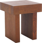 SAFAVIEH Home Collection Famoni Walnut Brown 2-Leg Square Top End Table