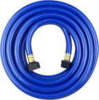 PVC Garden Hose 1/2 Inch, Flexible Water Hose with Male and Female Fittings, No Leaking, Heavy Duty, for Household, Outdoors, Lawns, Patio (15 FT, Blue, Plastic Fittings)