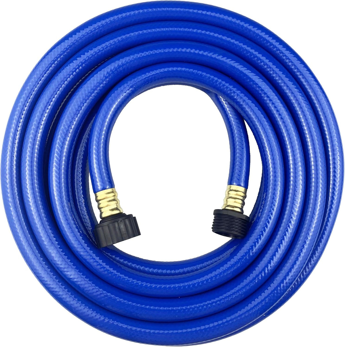 PVC Garden Hose 1/2 Inch, Flexible Water Hose with Male and Female Fittings, No Leaking, Heavy Duty, for Household, Outdoors, Lawns, Patio (15 FT, Blue, Plastic Fittings)