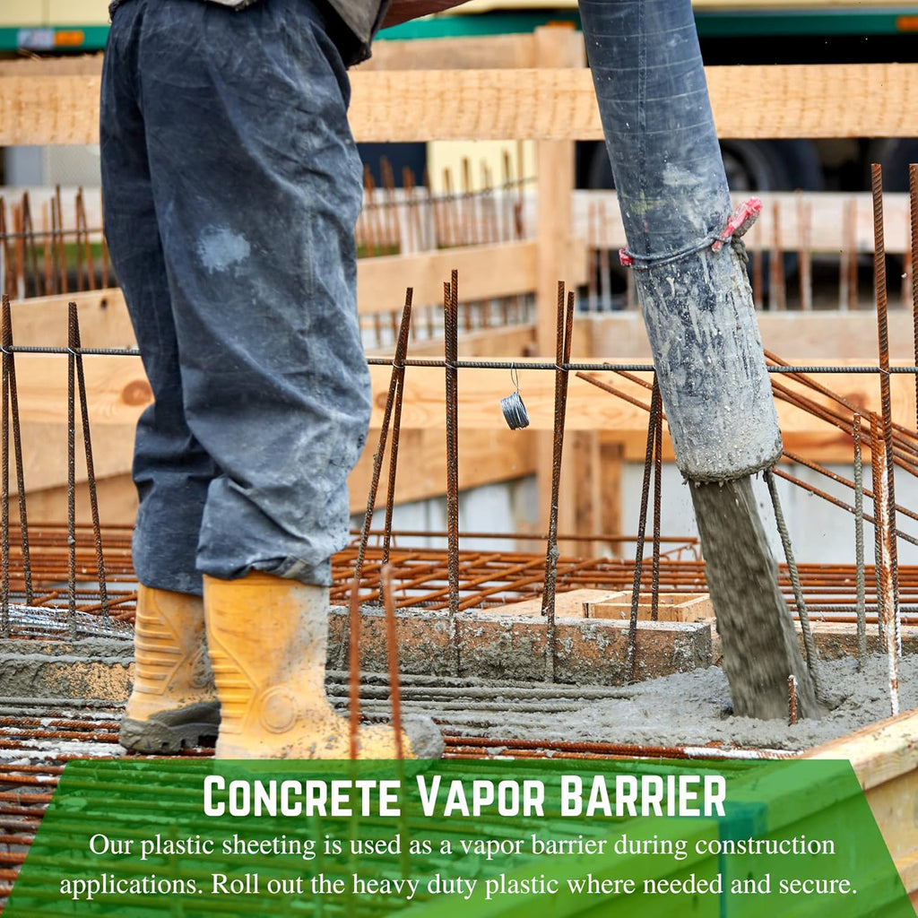 Farm Plastic Supply - Concrete Vapor Barrier - 20 mil - Heavy Duty Plastic Tarp, Polyolefin Vapor Barrier Plastic Sheeting, Painters Tarp, Roll of Heavy Duty Plastic (12' x 35')