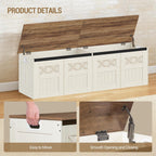 Hzuaneri 59" Farmhouse Storage Chest and Bench | 70 Gal | 330lb Seat