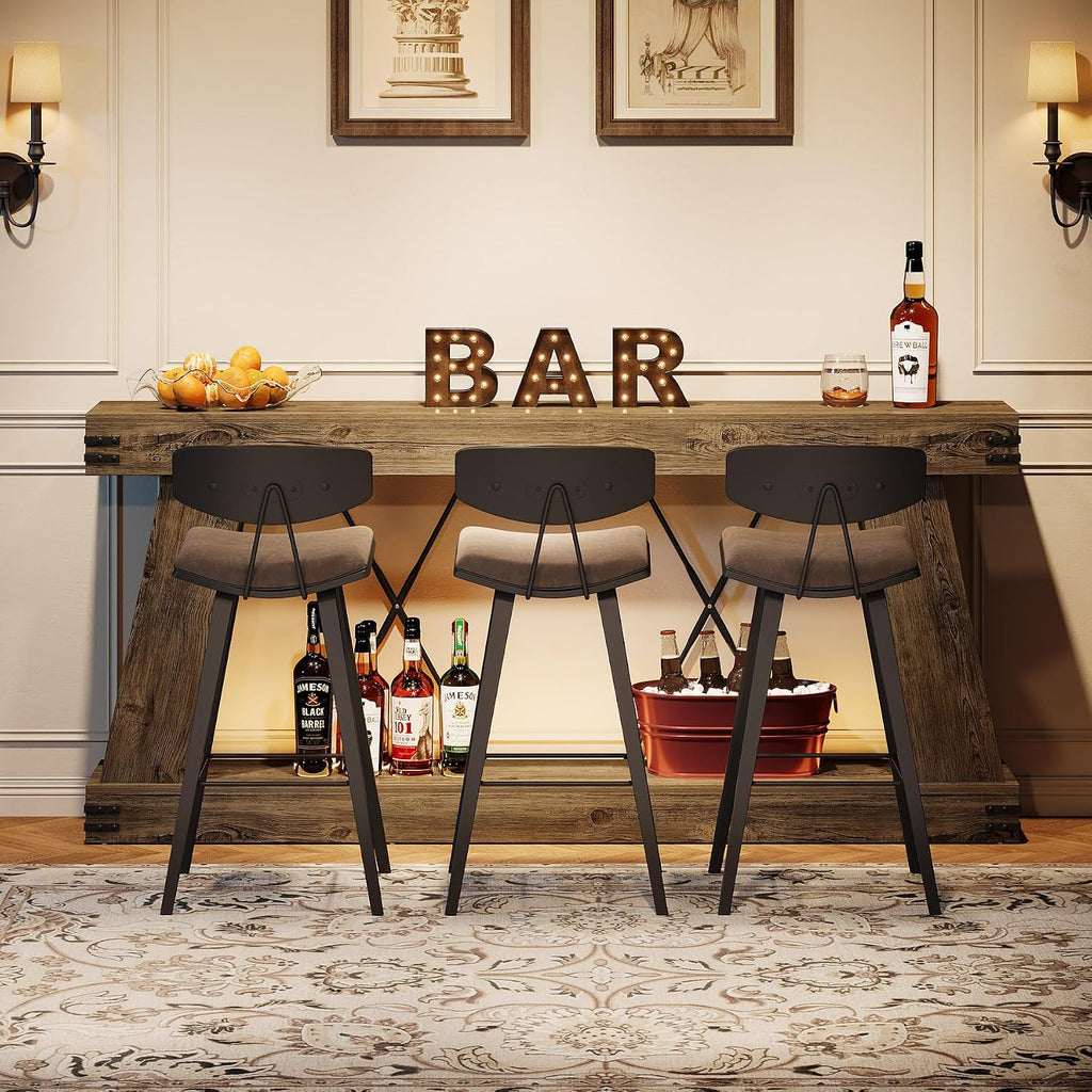Tribesigns 70.87" Farmhouse Console Table with Storage (Light Brown Oak) | Narrow Sofa Table Behind Couch with Shelf, Rustic Entryway Table for Hallway, Living Room, Foyer, Entrance