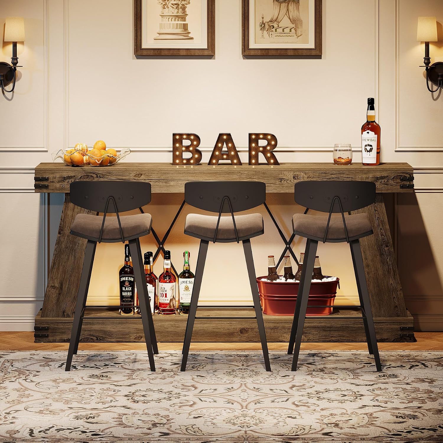 Tribesigns 70.87" Farmhouse Console Table with Storage (Light Brown Oak) | Narrow Sofa Table Behind Couch with Shelf, Rustic Entryway Table for Hallway, Living Room, Foyer, Entrance