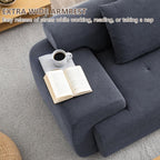 L-Shaped Modular Sectional Sofa, Sectional Couch, Oversized 3-Seater Cloud Couch with Deep Seat and Movable Ottoman for Living Room, Apartment (Gray, 3 Seater with 2 Ottoman)
