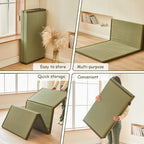 HAGiHARA Japanese Tatami Mat, Folding Rush Grass Floor Mattress | Extra Long Pile Plush Surface Creates a Soft and Cozy Home Space