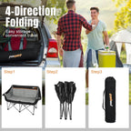 2 Person Camping Chair, Heavy Duty 650LBS Padded Loveseat for Couples & Pets, Foldable Double Camp Chair with Reinforced Storage Bag, Ideal for Outdoor Festivals, Beach, & Car Camping