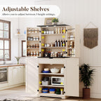 HOMPUS 71" Tall Kitchen Pantry Cabinet with Doors and Drawer, Farmhouse Storage Cabinet with Adjustable Shelves, Freestanding Wood Cupboard for Kitchen, Dining Room, Living Room, Bathroom, Off-White