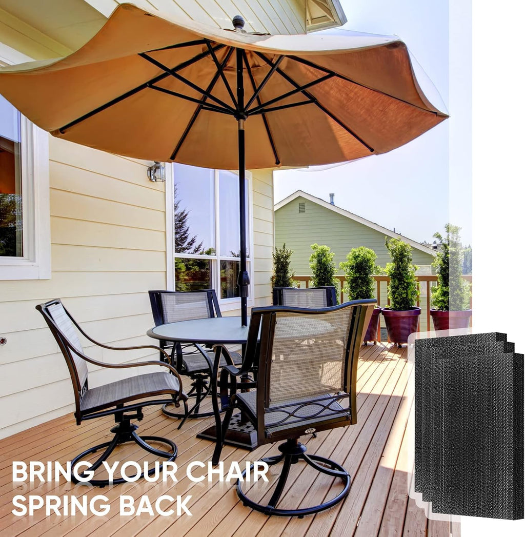Tondiamo Patio Chair Spring Plates Black Swivel Rocker Fiberglass Spring Plates Replacement Parts for Universal Outdoor Patio Furniture, 5 x 2.5 x 0.25 Inch(Black,10 Pieces)