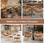 ZJhome Modern Dining Chairs Set of 8 Mid-Century Modern Faux Leather Upholstered Kitchen & Dining Room Chairs with Curved Back, Oversized Rounded Seat, Sturdy Wood Frame, Brown