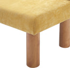 GDFStudio Upholstered Boucle Dining Bench with Backrest Farmhouse Entryway Bench with Rubber Wood Legs Long Indoor Bench for Bedroom Living Room End of Bed Dining Room Seating, Yellow