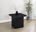 Coaster Home Furnishings - Devar - Wood - Square End Table with Thick Top, Plinth Base, and Blocky Frame - Living Room - 23.5-Inch - Black - 706277