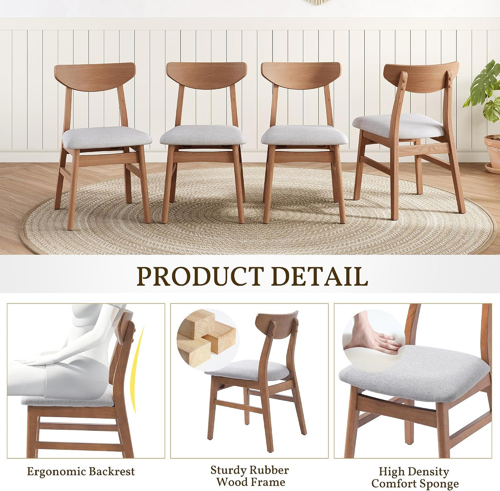 P PURLOVE Modern 3 Piece Table Set, Triangular Table and 2 Curved Wood Chairs for Living Room, Dining Room, Kitchen, Small Space, Minimalist Space-Saving (Light Brown)