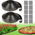 JERIA 2 Inch Tall 100 FT Garden Edging Kit with 120pcs Spikes, Plastic Edging for Landscaping