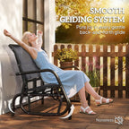 Outsunny 2-Person Outdoor Glider Bench with Steel Frame, Gray | Double Swing Rocking Chair, Loveseat, for Outside Patio, Backyard, Garden, Porch, Powder Coated