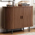 Buffet Cabinet with Storage, Fluted Sideboard Buffet with Sliding Door, Coffee Bar Cabinet with Adjustable Shelf, Console Table, Accent Table for Entryway, Kitchen (Walnut, 40 Inch)
