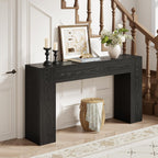 Epecoya 53 Inch Black Farmhouse Console Table for Entryway Hallway | Small Entryway Table, Wood Black Finish, Behind Sofa Couch, Easy Assembly, Display Decor, 12"D x 53.25"W x 31.5"H