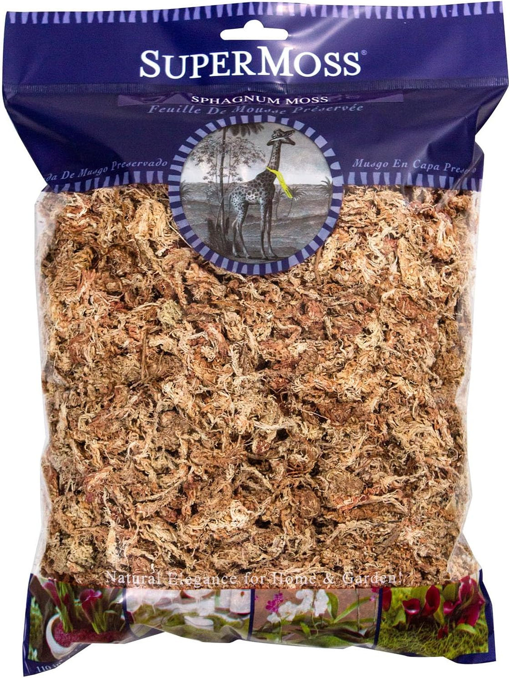 SuperMoss (22306) Orchid Sphagnum Moss, Premium Grade Long Fiber Superior Water Retention for Orchids and Nursery Plants, 175 Cu. in. (Appx. 4 Oz)