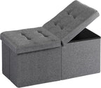 30-INCH Ottoman with Storage, Footrest Storage Bench, End of Bed Bench Coffee Table for Living Room, Bedroom, Entryway (Gray)