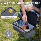 Timber Ridge Folding Camping Chair with Cooler Bag, Director Chair Foldable with Side Table for Adults, Camp Chairs for Outdoor, Lawn, Sports, Fishing, Heavy Duty Supports 300lbs, Grey-2 Pack