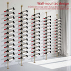 5 Pack 12 Bottle Wall Mount Wine Rack for 60 Bottles DIY Detachable Wine Storage Organizer Metal Storage Rack for Kitchen Pantry Dining Room Bar