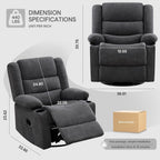 360°Swivel Rocking Chairs for Adult,Recliner Chair with Side Pockets and Cup Holders,Rocker Recliner with a Suitable for Living Rooms,Bedrooms,Grey