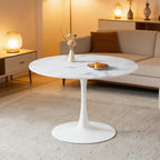 Mid-Century Round Tulip Table, 42" Tulip Dining Table with Sturdy Pedestal Base, Ideal for Kitchen, Small Spaces, Office and Cafe